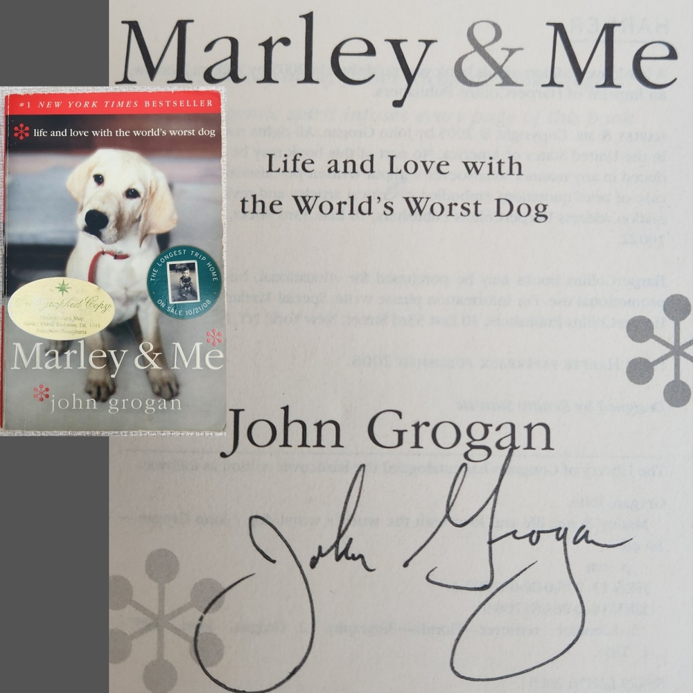 SIGNED Marley and Me Paperback, Moravian Book Shop